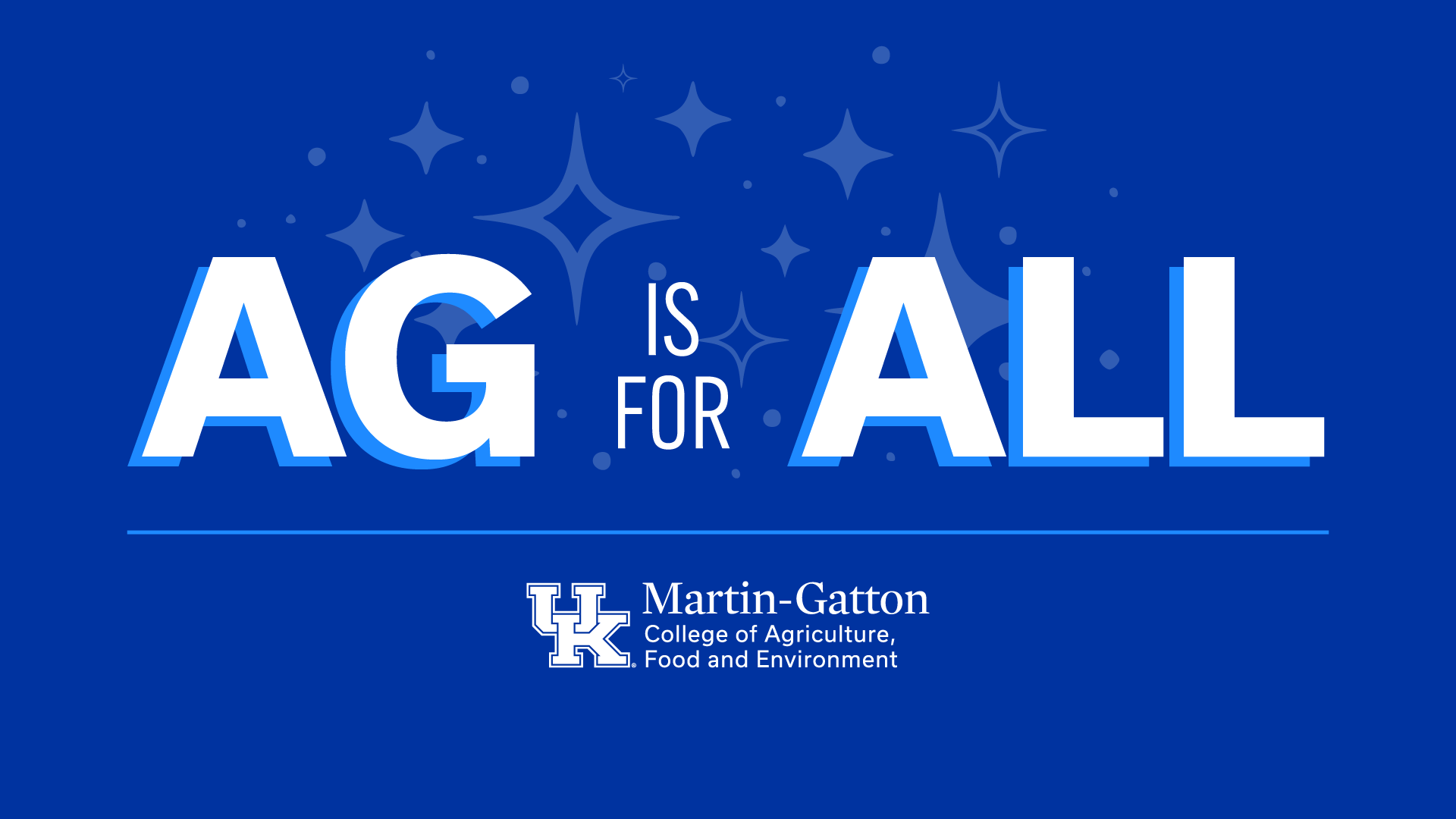 Blue background with Ag is for All text