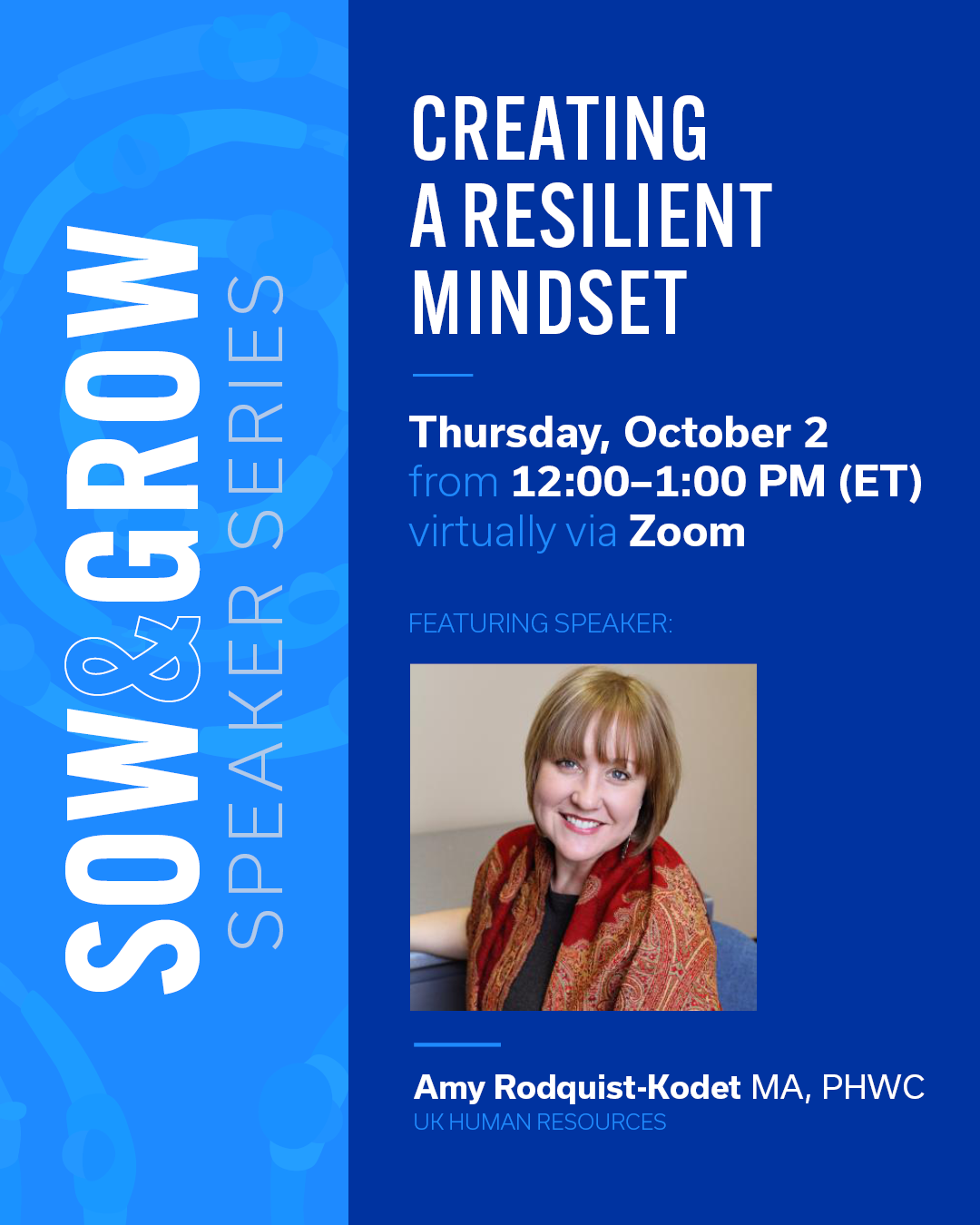 Sow and Grow Speaker Series flyer with speaker photo